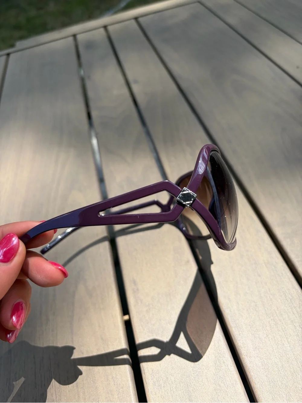 Christian Dior Purple Womens Oversized Sunglasses